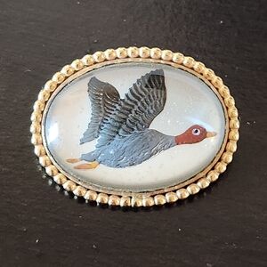 Vintage WRE Richards Brooch Goose Duck in Flight Pin 1/20 12k GF Pin